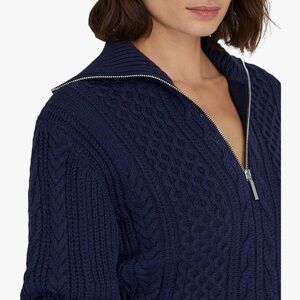 Club Monaco Dark Blue Cable Knit Cardigan